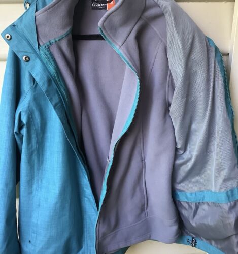 Crane 2 In 1 Jacket Separate Fleece Inner 16 XL Blue Zip Pockets Full Zip Hood - Picture 5 of 16