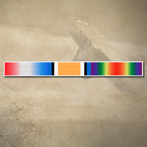 WW1 MEDAL TRIO RIBBON BAR DECAL STICKER | 145mm x 15mm | 7yr WATER + UV PROOF - Afbeelding 1 van 1