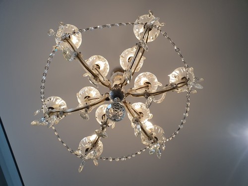 VECCHIO LAMPADARIO MARIA TERESA ANNI 50 12 LUCI - Foto 5 di 5