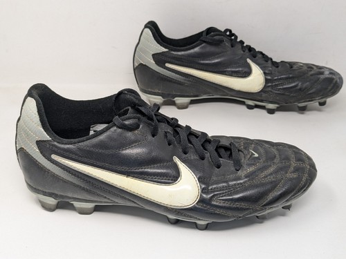 Nike Tiempo Premier III Black White Soccer Cleats Boots 442467-010 Men's Size 9