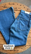 Vintage deadstock NOS levi’s bell bottom denim jeans 29x32 70s 