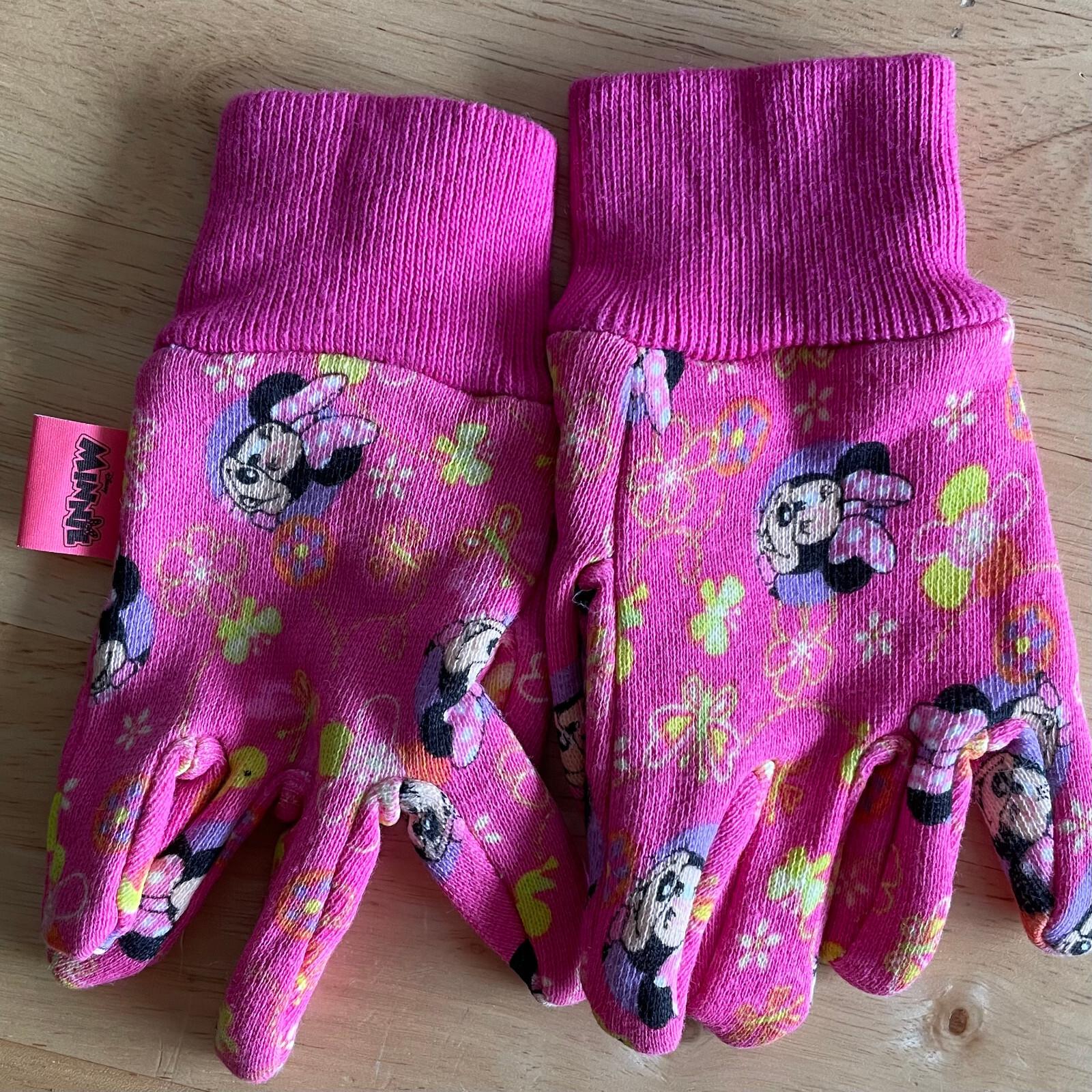 Children's Disney Minnie Mouse Gloves 1Pair Pink Cotton Size Toddler
