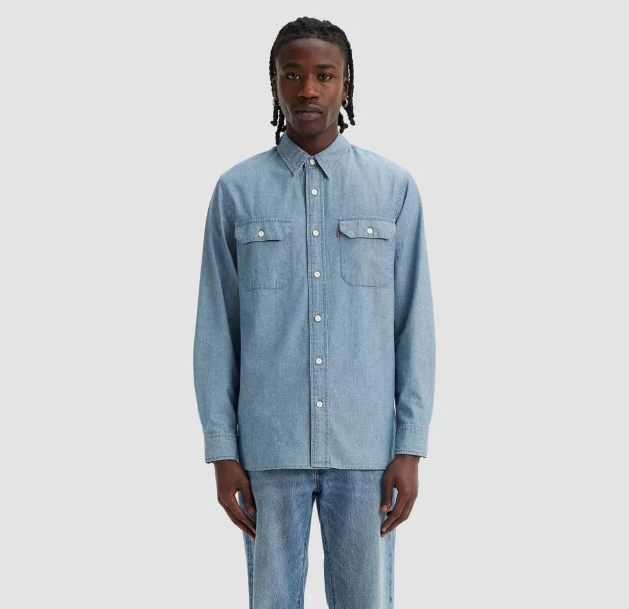 NWT~ Levi's sz S Men's Worker Relaxed Fit Long Sleeve Button Down Shirt Blue AM5