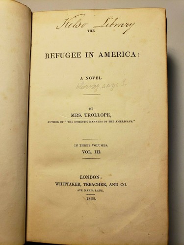 1832 FLÜCHTLING IN AMERIKA von FANNY TROLLOPE 1. AUFLAGE 3 VOLS LONDON IHR ERSTES BUCH - Bild 7 von 8