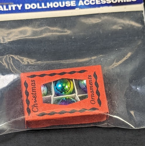 Miniature Dollhouse Christmas Ornaments 6-Pack in Red Box Doll Toy Decor (NOS!) - Picture 6 of 9