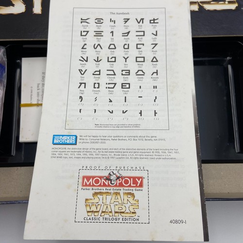 Star Wars Monopoly Board Game Classic Trilogy Edition (1997) (Vintage) (Rare) - Picture 13 of 24