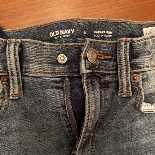 OLD NAVY Boys Distressed Wash Karate Slim Jeans 8 - Picture 3 of 9