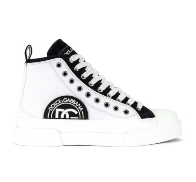 Dolce & Gabbana スニーカー もこもこファー ロゴ Portofino Dolce & Gabbana D&G Portofino Lace-up Big Logo Side Zipper