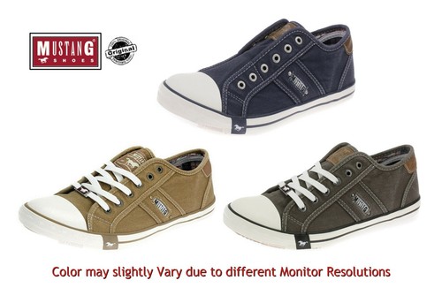 Tenis Mustang Top Bajo Sin Cordones/Con Cordones Entrenadores Informales Zapatos Unisex - Imagen 4 de 38