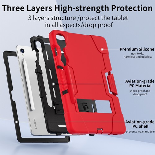 Cubierta protectora con soporte de goma híbrido para Samsung Galaxy Tab S9 S9 FE S9 Plus - Imagen 25 de 30