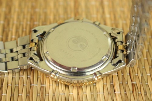 OROLOGIO CRONOGRAFO CRONOGRAFO SEIKO 150 PANDA CLASSICO COLORE COMBO TU-TONE SET IN SCATOLA - Foto 9 di 16