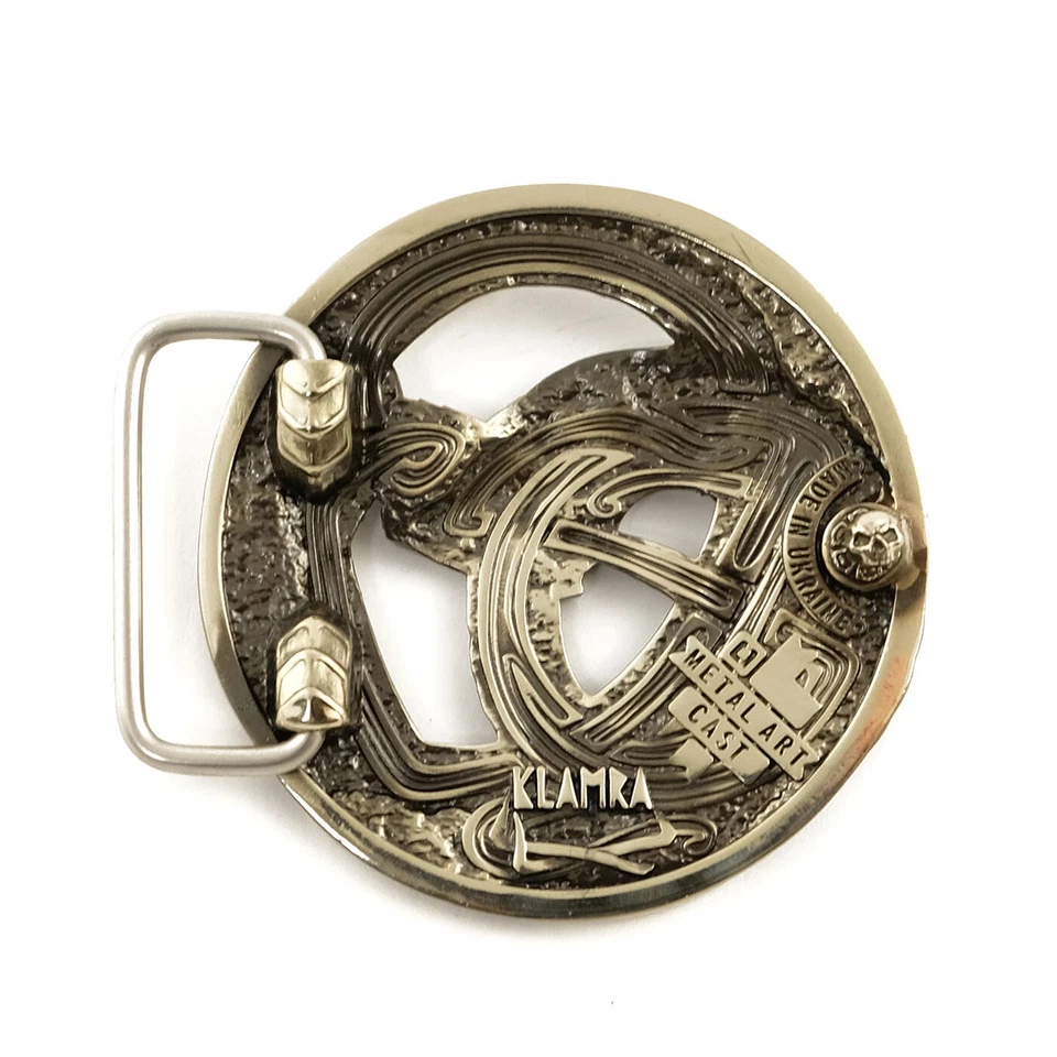 German silver belt buckle Ouroboros, World Serpent, Scandinavian, Nordic, Celtic - Image 2 of 4