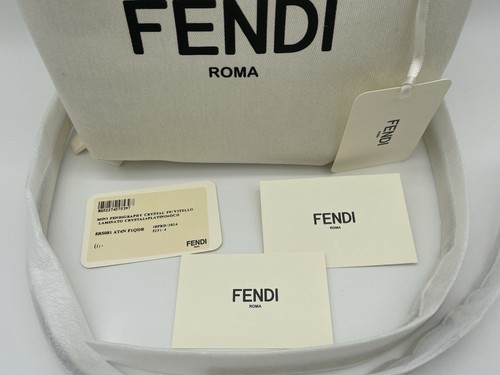 Borsa a tracolla mini fendi cristallo oro fendigrafia $2850 nuova con etichette autentica! - Foto 15 di 16