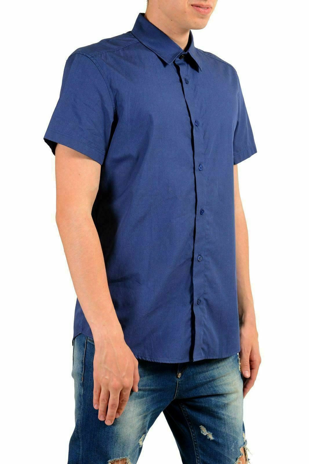Versace Jeans Uomo Blu Manica Manica Manica Corta Camicia Casual USA S It f6eae8 Versace Jeans Uomo Blu Manica Manica Manica Corta Camicia Casual USA S It f6eae8