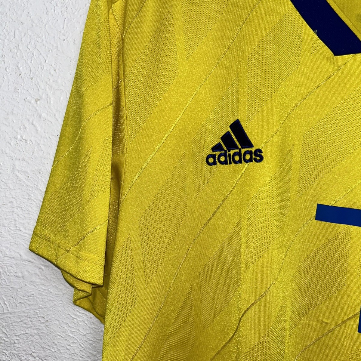 Adidas Sweden 2018-2019 Home Football Shirt Soccer Jersey #7 Adidas Sweden 2018-2019 Home Football Shirt Soccer Jersey #7