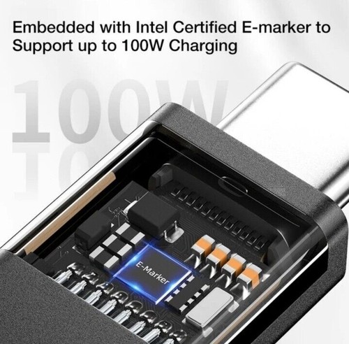 USB-C Cable 40Gbps 100W 5A Type-C Data Cable Video for Macbook Thunderbolt 4 - Picture 4 of 14