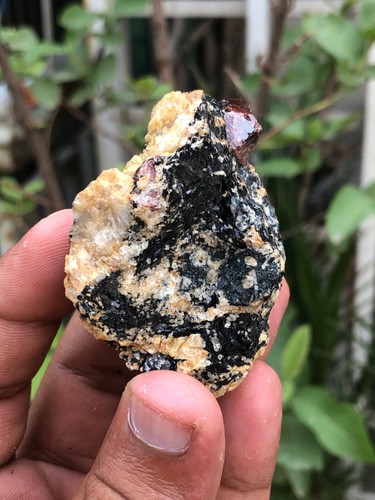 Rare Red Zircon with Geothite UniqueSpecimen - Picture 5 of 7