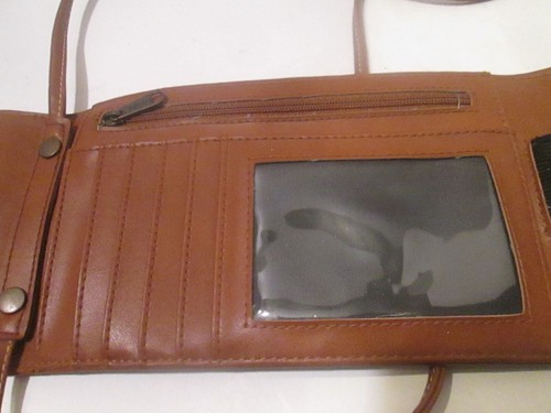 Vintage Esprit Cross Body Wallet Gift Never Used Black Faux Pebble Leather, Nice - Picture 6 of 8