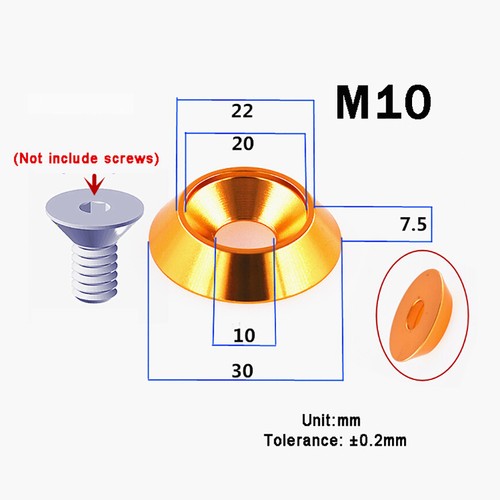 M5 M6 M8 M10 M12 Countersunk Washers -Anodised Aluminium -Screws Cup Washers new - Picture 13 of 14