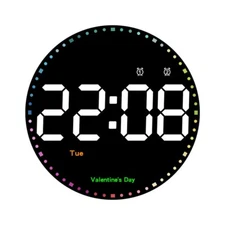 10" Digital LED Electronic Dual Alarm Clock Date Large Wall Clock RGB Home Decor