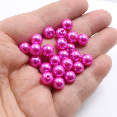 500 Pcs 8mm Plastic Faux Pearl Round Beads Imitation Pearl Craft Jewelry Making - Picture 16 of 34