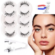 Reusable Natural Magnetic Eyelashes with Applicator No Glue Needed Lashes Kit