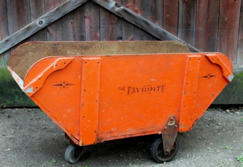 Vintage 1930s Livestock Feed Truck Cart Wagon Orig Paint Wooden Cast Iron Wheels - Picture 2 of 11