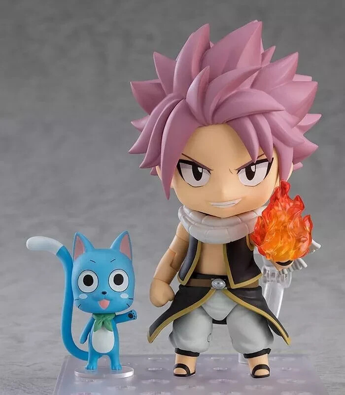 FAIRY TAIL FINAL SEASON NENDOROID NATSU DRAGNEEL + HAPPY ACTION FIGURE 10 CM NEW