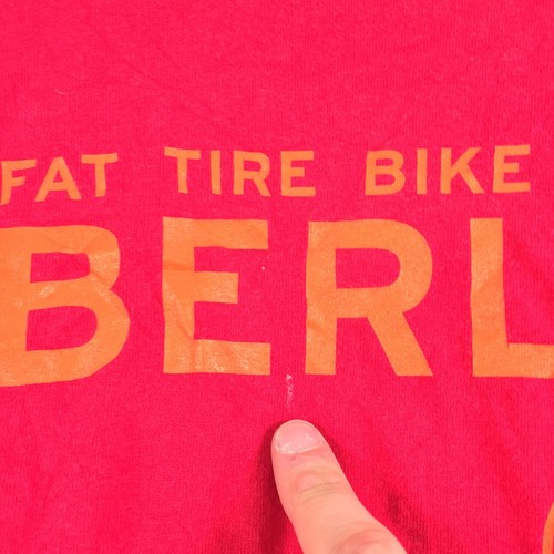 Hanes Heavyweight mens t shirt size XL fat tire bike tours berlin red 022295 - Picture 4 of 10