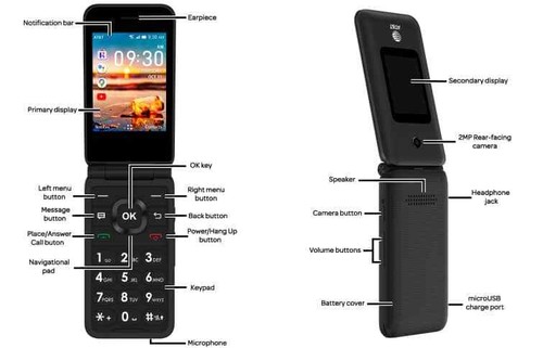 Cingular Flip IV 4G LTE No-Contract Basic Flip Phone PREPAID for AT&T (U102AA) - Afbeelding 6 van 6
