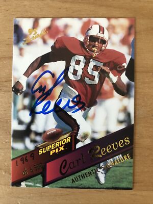 1995 Superior Pix '95 Draft Autograph CARL REEVES CHICAGO BEARS 1969/ ...