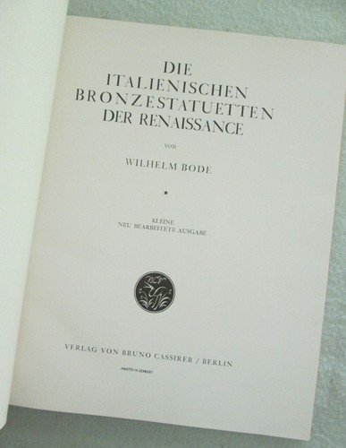 "Die Italienischen Bronzestatuetten der Renaissance" by Wilhelm Bode - 1922 - Imagen 7 de 10
