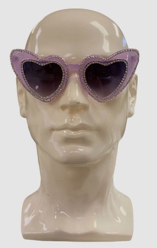 $32 Bari Lynn Kids Girl's Purple Rhinestone Heart-Shaped Sunglasses One Size - Picture 1 of 3