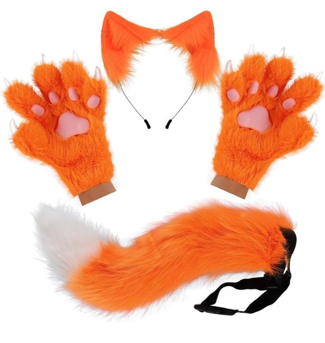 Wolf Fox Tail Set Fancy Party Costume