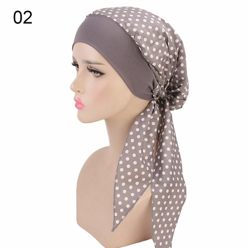 Elastisches vorgebundenes Krebs Kopftuch Chemo Piraten Mütze Muslim Turban Haarausfall Mütze - Bild 8 von 20