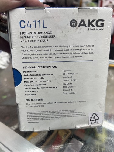 AKG C411 L High-Performance Miniature Condenser Vibration Pickup - 第 2/5 張圖片
