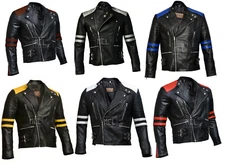 Men's Brando Classic Biker Vintage Black Retro Motorcycle Real Leather Jacket