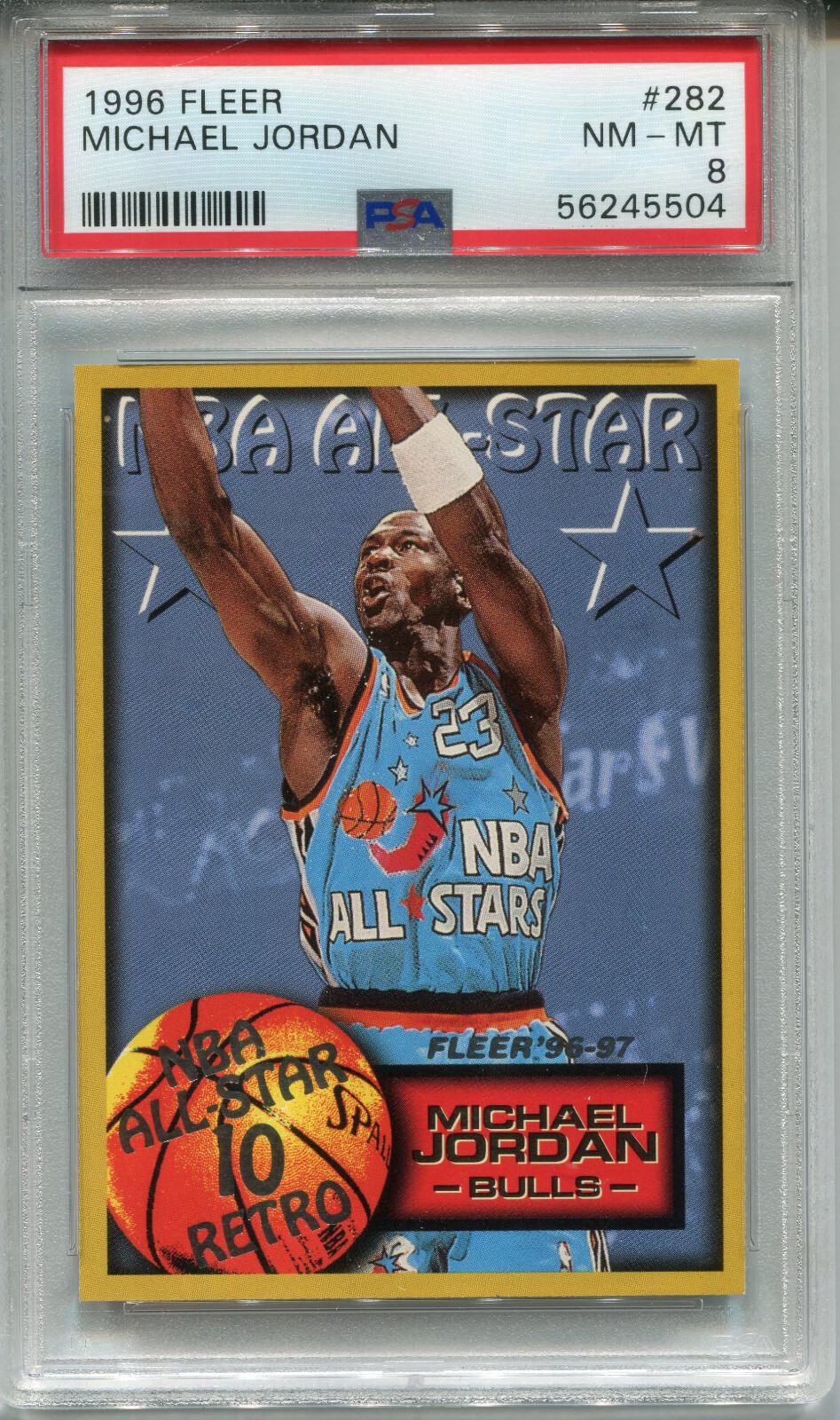 1996 Fleer #282 Michael Jordan PSA 8 NM-MT Chicago Bulls