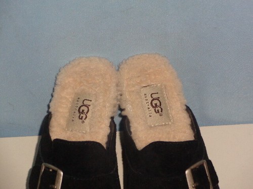 Ugg Australia Isabella Women Clog Shoes Black Suede Leather Sz US 7.5 UK 6 - Picture 2 of 7