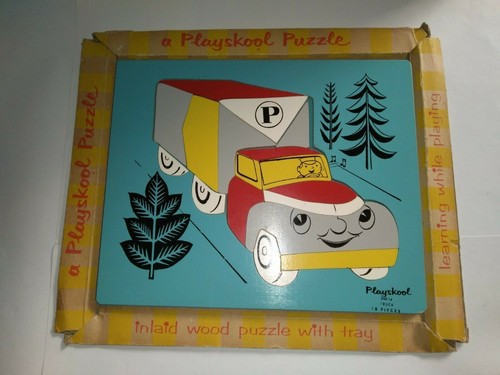 Vintage Playskool Truck #360-14 Wooden 18 Piece Puzzle includes cardboard tray - Picture 3 of 3