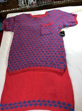 Vintage 80  s Y2K Silk Blend Midi Knee Sweater Knit Fitted Med NWT Counterparts