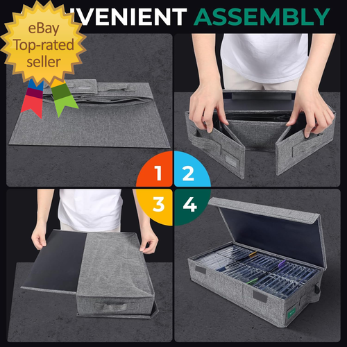 Cassette Tape Storage Box Practical Cassette Tape Holder 16.34 X 9.25 X 3.54 - Bild 7 von 8