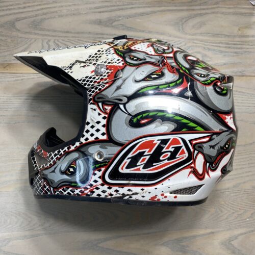 Rare Troy Lee Designs Beige & Gray “Medusa" Helmet Adult Size S Speed Equipment - Picture 13 of 24