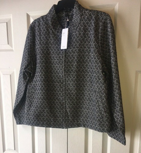 Chaqueta de Vuelo EILEEN FISHER Mezcla de Algodón Jacquard TALLA XL NUEVA $278 - Imagen 3 de 8