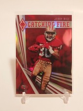 2019 Panini Phoenix Catching Fire Jerry Rice Red Prizm 82/299 #28 HOF 49ers SP