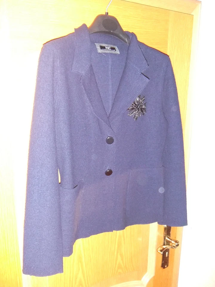 NICE CONNECTION Wolljacke dunkel blau Strass Gr. S/M 36/38 *neu* NP 379 € - Bild 4 von 4