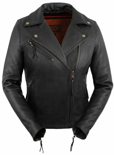 Chaqueta de cuero de motocicleta ventilada premium para mujer True Element (XS-3XL) - Imagen 3 de 8