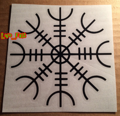 HELM OF AWE STAVE RUNE DECAL STICKER Aegishjalmur rune viking asatru thor odin