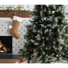 Koolaburra by Ugg Faux Suede Holiday Christmas Stocking Oeko-Tex Gift Tag NEW