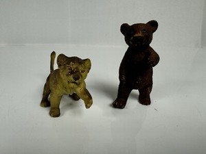 Vintage AAA PVC Lion Cub + Bear.  Lot of Wild Animal Cub figures
